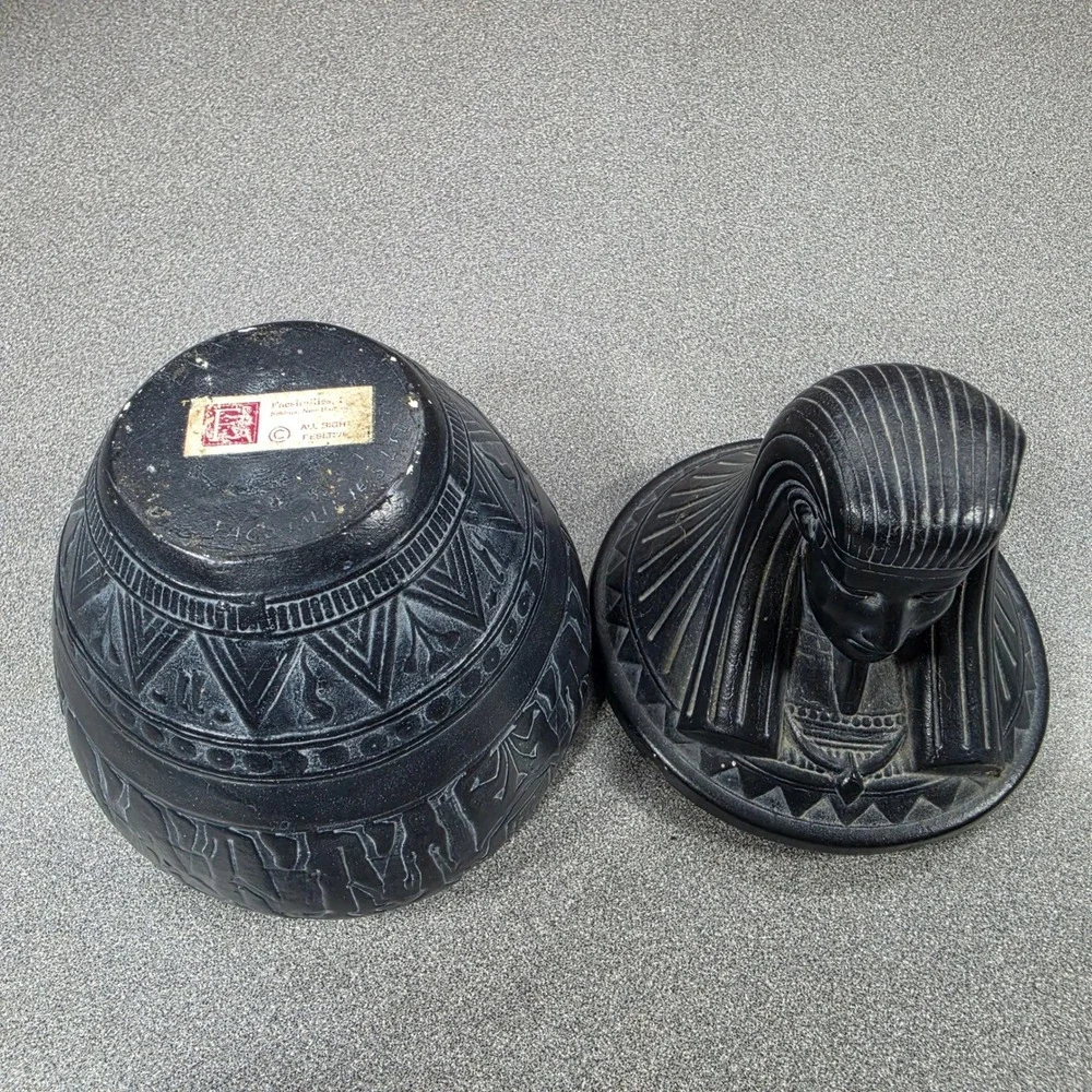 Egyptian Revival Pharaoh Canopic Jar Decor Excellent
